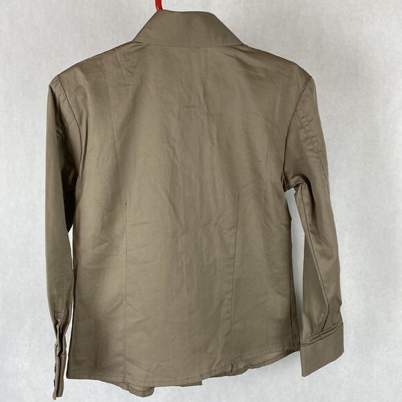 NEW Cruel Girl Button Down Shirt Stock Show U Khaki Tan Girls Size XS - Picture 2 of 9